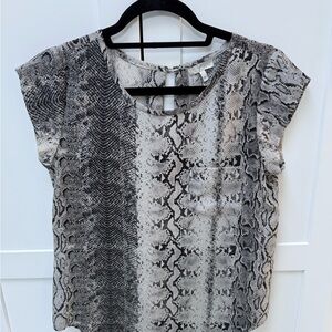 Joie Snake Print Short Sleeve Top
